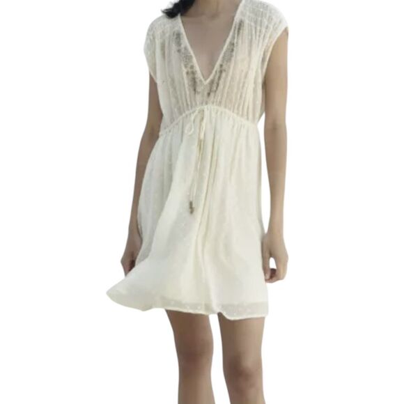Zara Sexy Sheer Plunging V-Neck Sequin Cocktail Party Beachy Mini Dress M - Picture 2 of 16